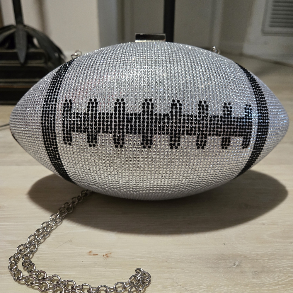 Silver Football Clutch Bag
